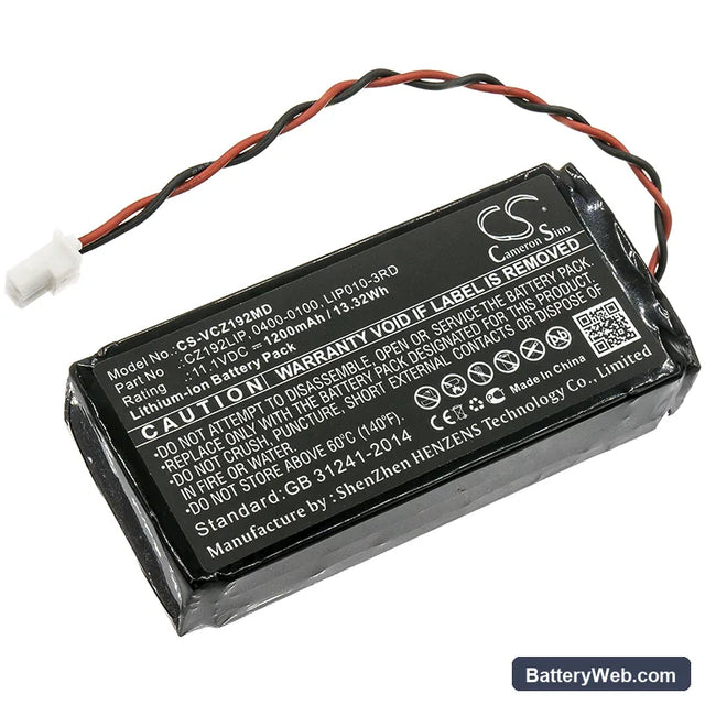 Verathon GlideScope Monitor Replacement Battery, 11.1V, 1200mAh, Li-ion 1