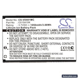 VholdR Replacement Battery, 3.7V, 1050mAh, Li-ion 3