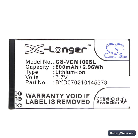 Vodafone Mini D100 Replacement Battery, 3.7V, 800mAh, Li-ion 3