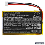 V Tech RM5764HD Replacement Battery, 3.7V, 2000mAh, Li-Polymer 3