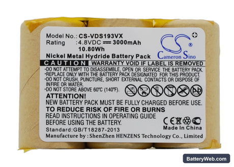 Vileda AS-193E9A Replacement Battery, 4.8V, 3000mAh, Ni-MH 1