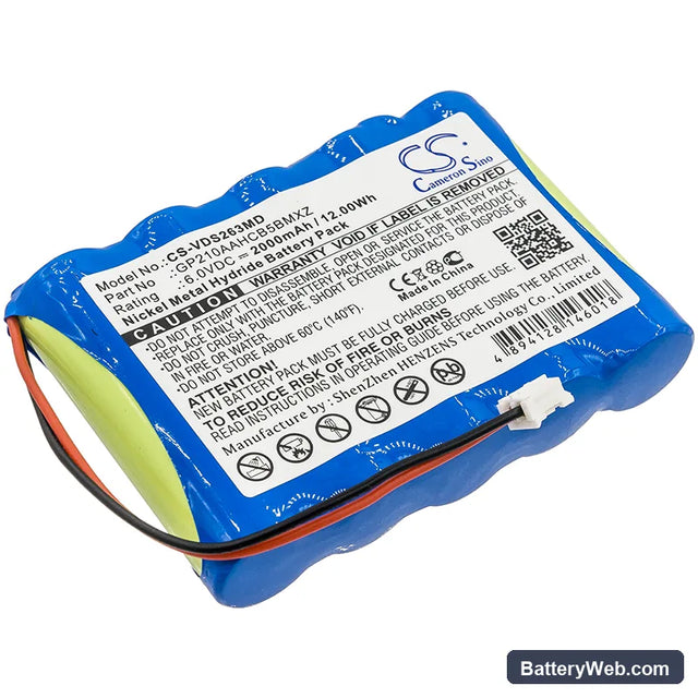 VDW Silver Replacement Battery, 6V, 2000mAh, Ni-MH 1