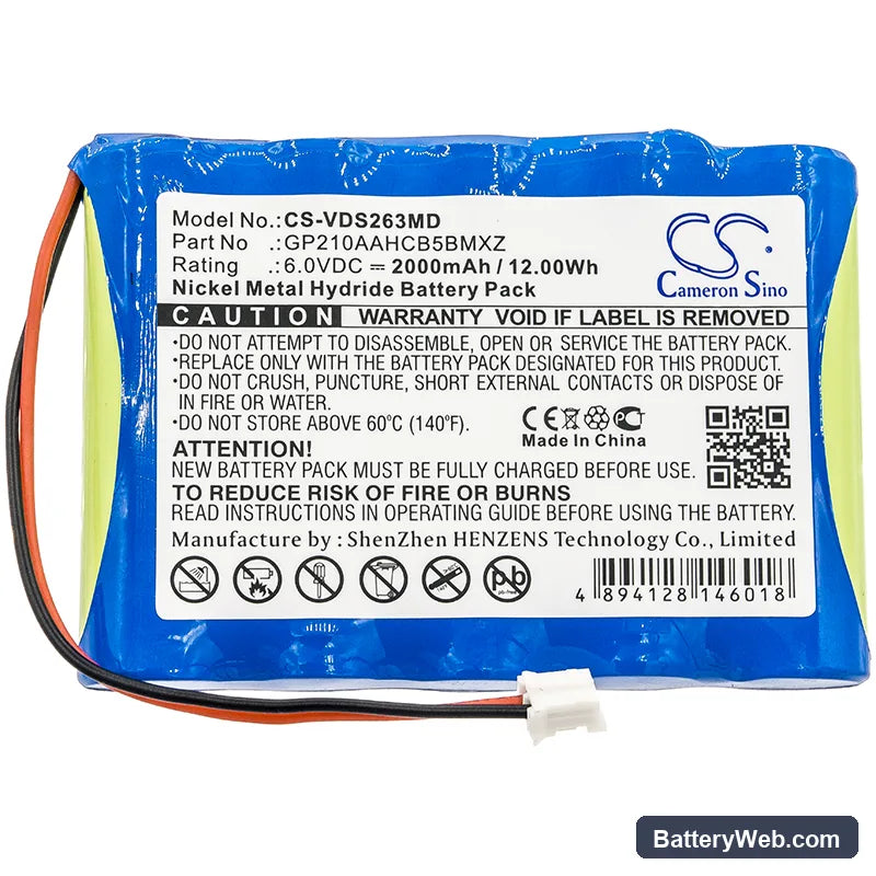 VDW Silver Replacement Battery, 6V, 2000mAh, Ni-MH 3