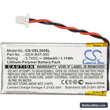 Vernier Go Direct Colorimeter Replacement Battery, 3.7V, 300mAh, Li-Polymer 3