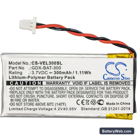 Vernier Go Direct Colorimeter Replacement Battery, 3.7V, 300mAh, Li-Polymer 3