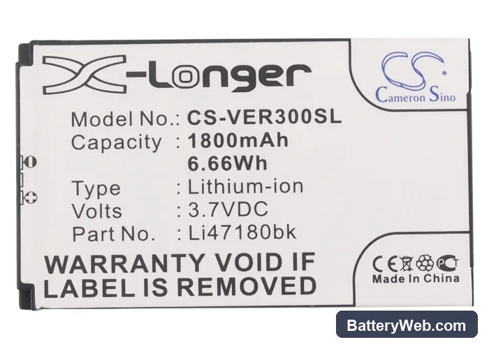 ViewSonic Q3 Replacement Battery, 3.7V, 1800mAh, Li-ion 5