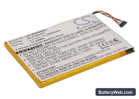 ViewSonic Zoompad Replacement Battery, 3.7V, 3200mAh, Li-Polymer 1