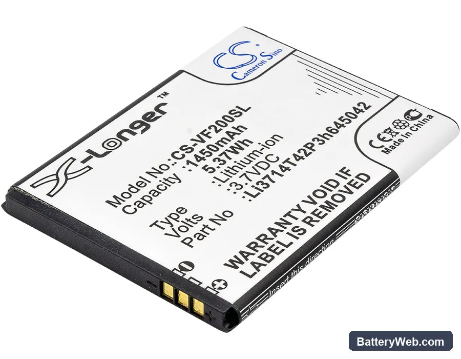 Vodafone Smart First 7 Replacement Battery, 3.7V, 1450mAh, Li-ion 1