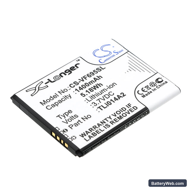Vodafone Smart First 6 Replacement Battery, 3.7V, 1400mAh, Li-ion 1