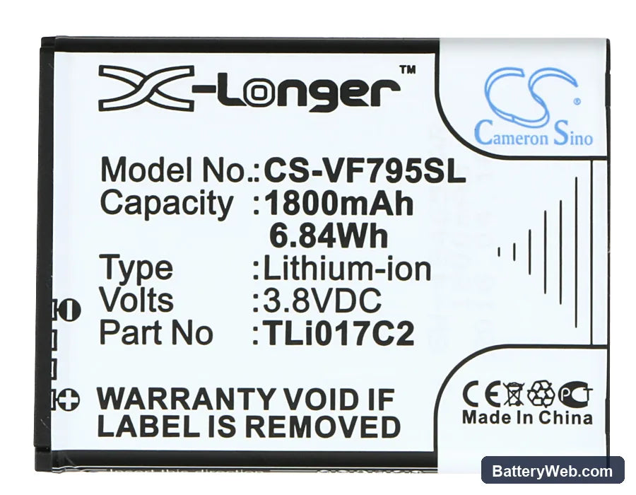 Vodafone Smart Speed 6 Replacement Battery, 3.8V, 1800mAh, Li-ion 5