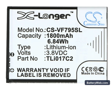 Vodafone Smart Speed 6 Replacement Battery, 3.8V, 1800mAh, Li-ion 5