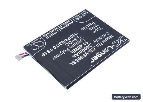 Vodafone Smart ultra 6 Replacement Battery, 3.8V, 3000mAh, Li-Polymer 2