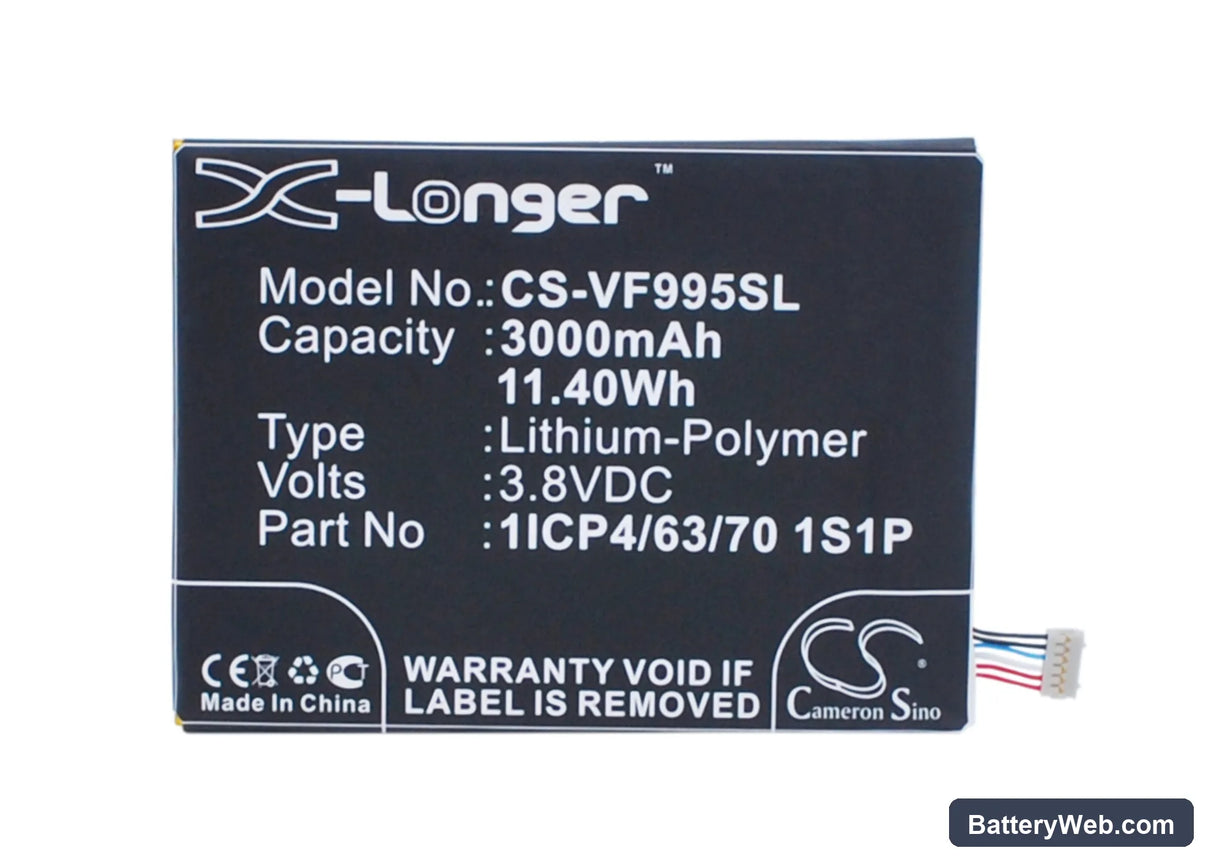 Vodafone Smart ultra 6 Replacement Battery, 3.8V, 3000mAh, Li-Polymer 5