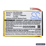 VeriFone e315 Replacement Battery, 3.7V, 1300mAh, Li-Polymer 3