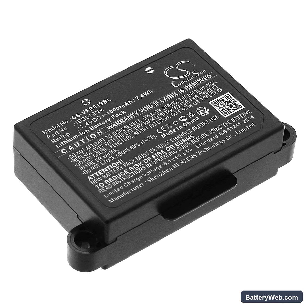 VeriFone IBS019NA Replacement Battery, 7.4V, 1000mAh, Li-ion 1