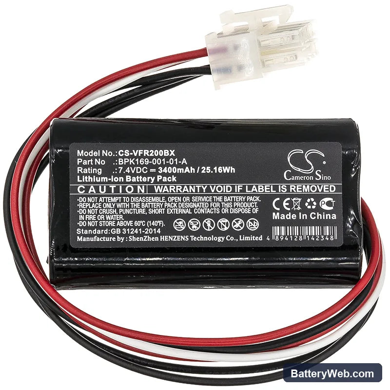 VeriFone Replacement Battery, 7.4V, 3400mAh, Li-ion 3