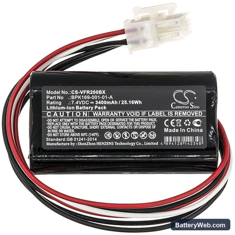 VeriFone Replacement Battery, 7.4V, 3400mAh, Li-ion 3
