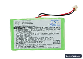 VeriFone Nurit 3010 Replacement Battery, 7.2V, 2000mAh, Ni-MH 1
