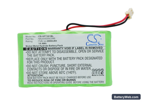 VeriFone Nurit 3010 Replacement Battery, 7.2V, 2000mAh, Ni-MH 1