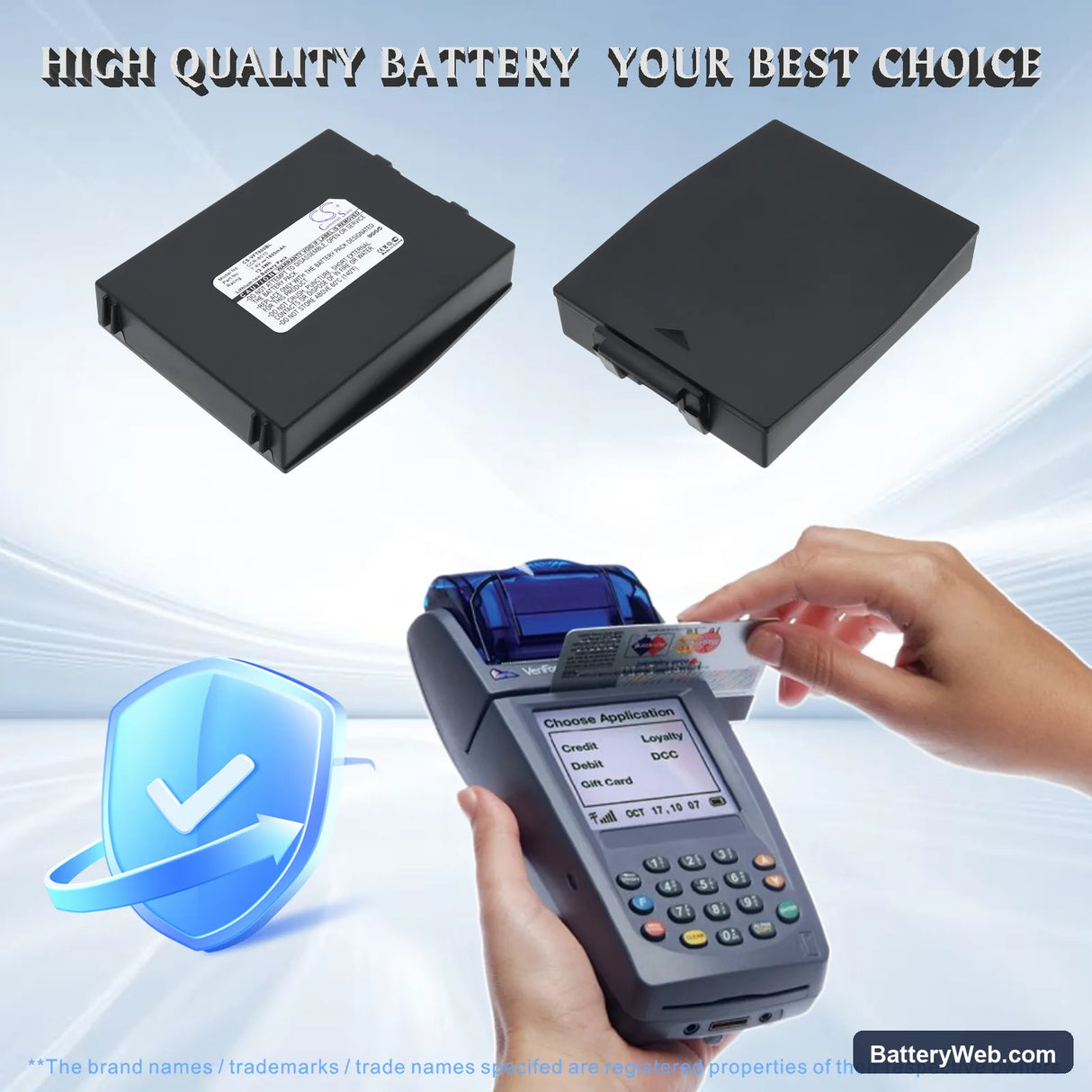 VeriFone Nurit 8000 Replacement Battery, 7.4V, 1800mAh, Li-ion 6