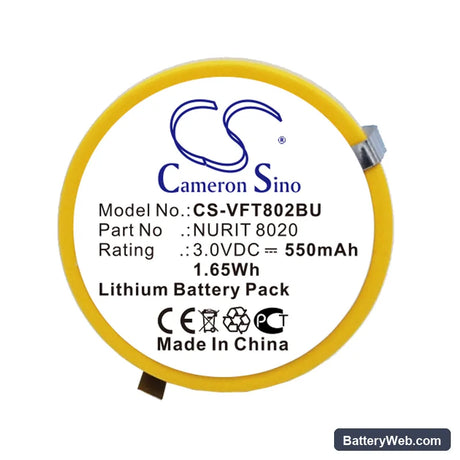 VeriFone NURIT 8020 Replacement Battery, 3V, 550mAh, Lithium 5