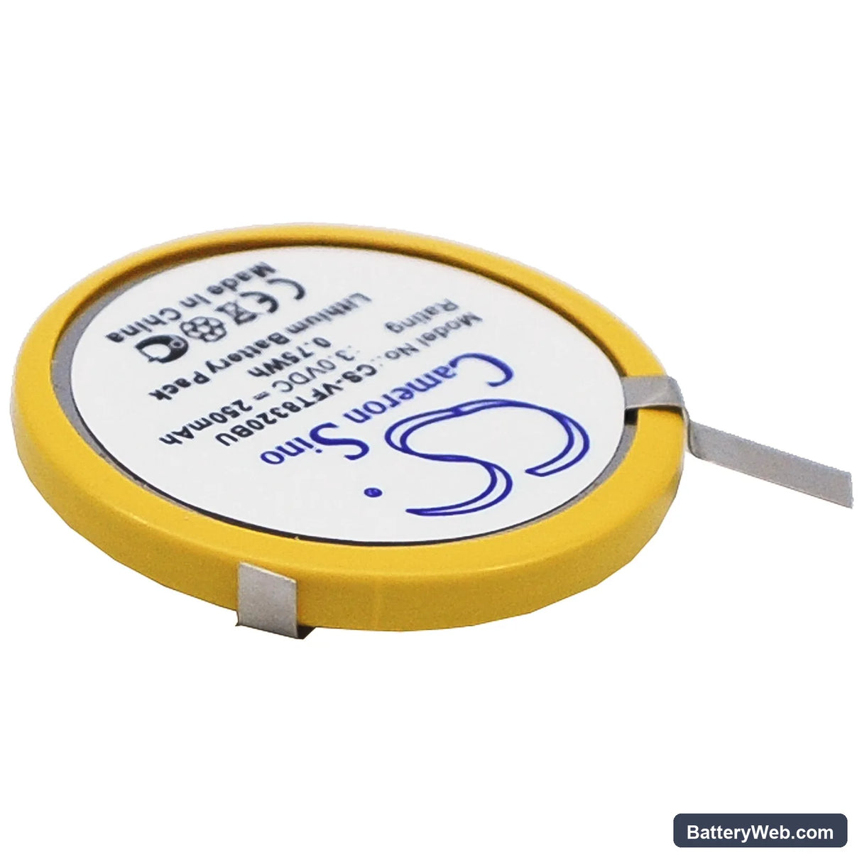 VeriFone NURIT 8320 Replacement Battery, 3V, 250mAh, Lithium 2