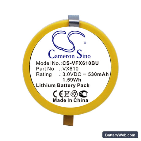 VeriFone VX610 Replacement Battery, 3V, 530mAh, Lithium 5