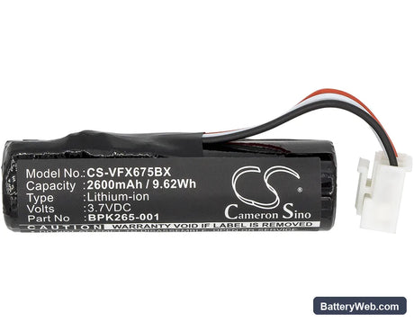 VeriFone VX675 Replacement Battery, 3.7V, 2600mAh, Li-ion 3