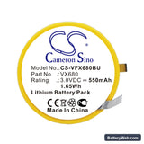 VeriFone VX680 Replacement Battery, 3V, 550mAh, Lithium 5