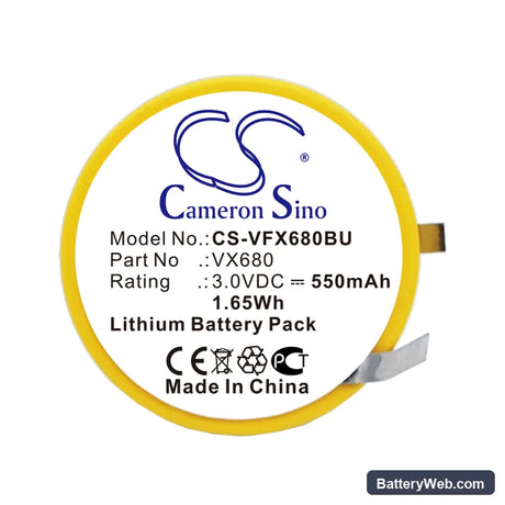 VeriFone VX680 Replacement Battery, 3V, 550mAh, Lithium 5