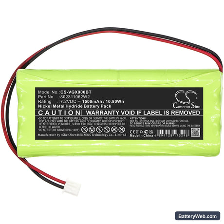 Vesta Composed Replacement Battery, 7.2V, 1500mAh, Ni-MH 3