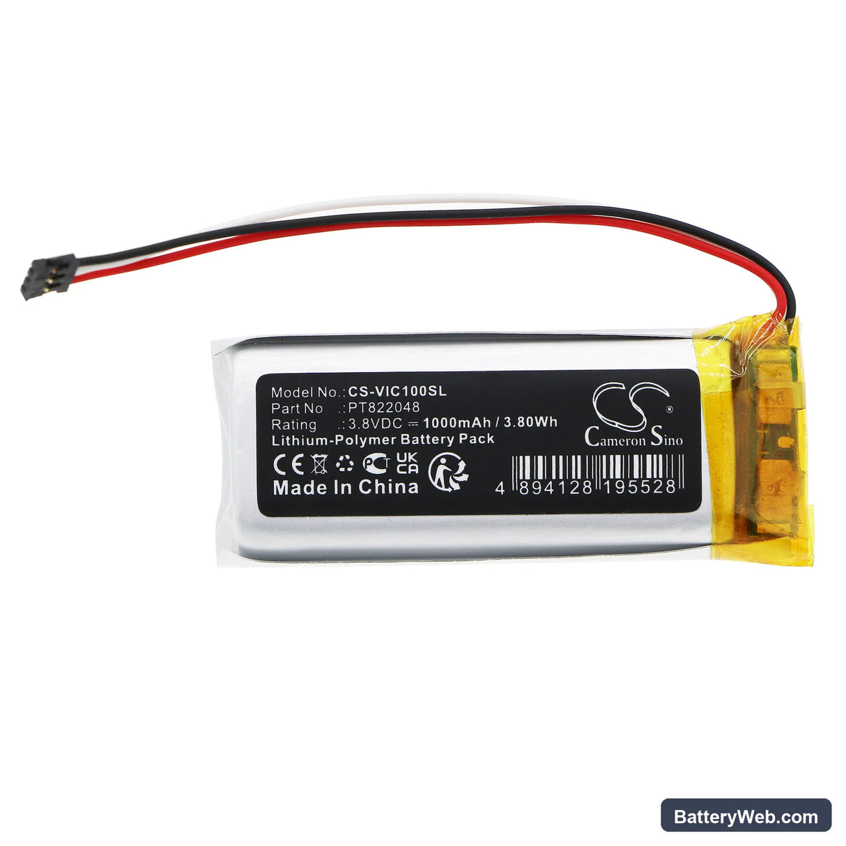 Valve Index Controller Replacement Battery, 3.8V, 1000mAh, Li-Polymer 3