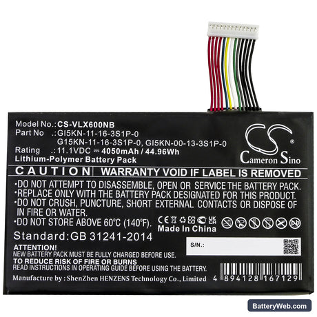 Vulcan X6 Replacement Battery, 11.1V, 4050mAh, Li-Polymer 3
