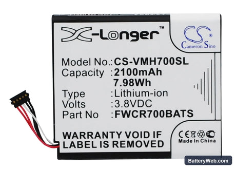 Franklin Wireless MHS800L Replacement Battery, 3.8V, 2100mAh, Li-ion 1