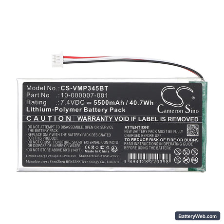 Vivint CP01 Control Panel Replacement Battery, 7.4V, 5500mAh, Li-Polymer 3
