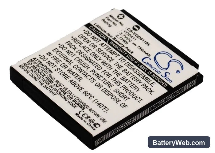 Vodafone 411 Replacement Battery, 3.7V, 750mAh, Li-ion 1