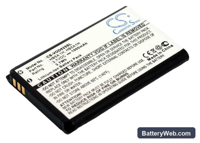 Vodafone V625 Replacement Battery, 3.7V, 1000mAh, Li-ion 1