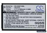 Vodafone 716 Replacement Battery, 3.7V, 800mAh, Li-ion 5