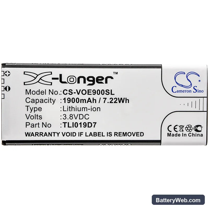 Telstra Essential Plus 2018 Replacement Battery, 3.8V, 1900mAh, Li-ion 3