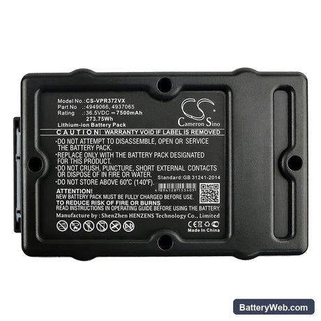 Wolf Garten Power 37 Replacement Battery, 36.5V, 7500mAh, Li-ion 3