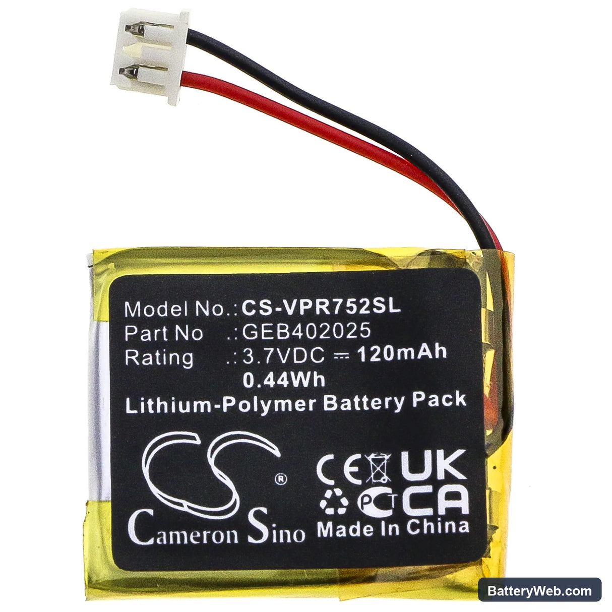 Astrostart RSS 5225 Replacement Battery, 3.7V, 120mAh, Li-Polymer 3