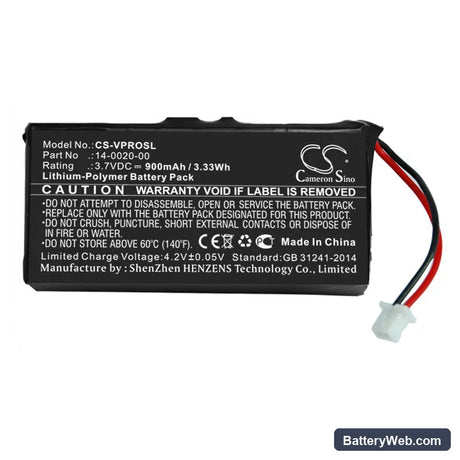 Palm Visor Pro Replacement Battery, 3.7V, 900mAh, Li-Polymer 3