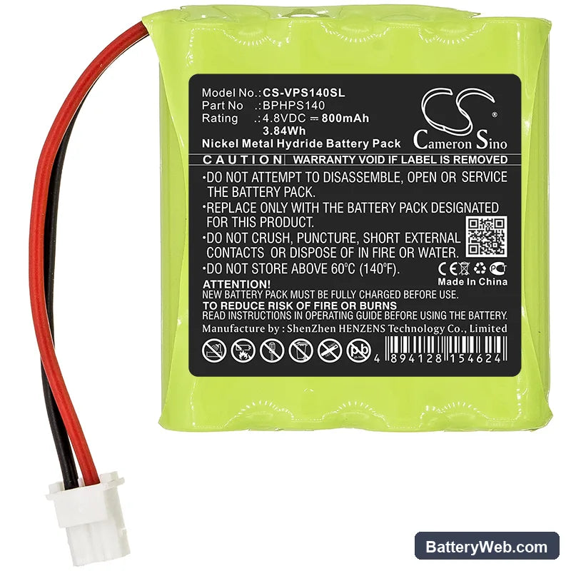 Velleman HPS140 Replacement Battery, 4.8V, 800mAh, Ni-MH 3