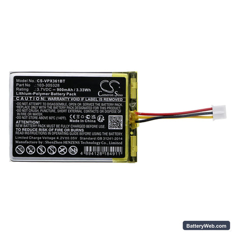 Visonic PowerMaster 360 Replacement Battery, 3.7V, 900mAh, Li-Polymer 5