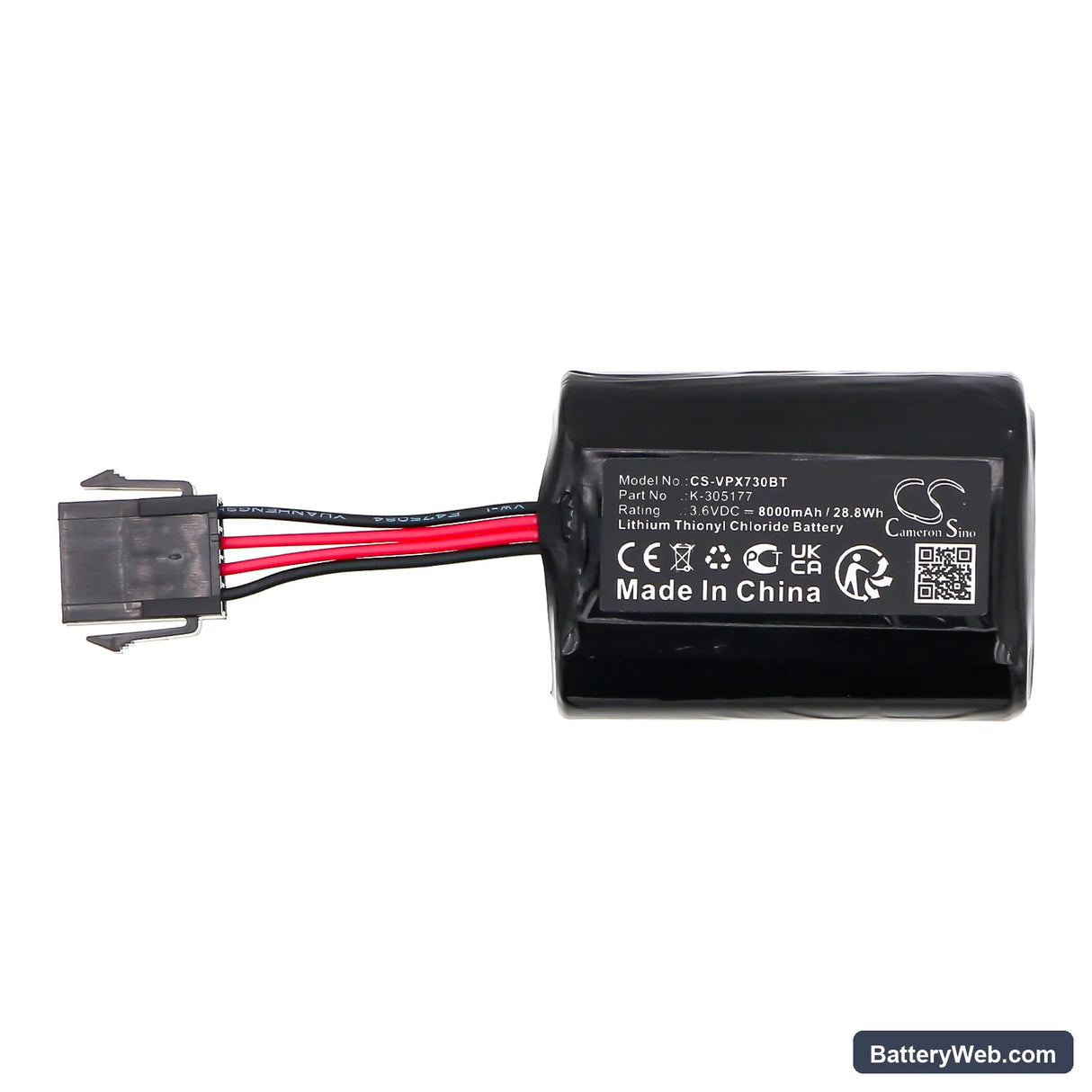 Visonic MCS-730 Replacement Battery, 3.6V, 8000mAh, Li-SOCl2 3