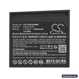 Verathon Bladerscan BVI 2500 Replacement Battery, 7.2V, 2000mAh, Ni-MH 5