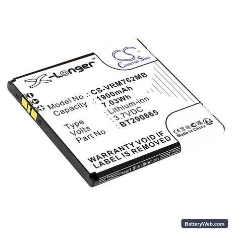 V Tech RM5752 Replacement Battery, 3.7V, 1900mAh, Li-Polymer 1