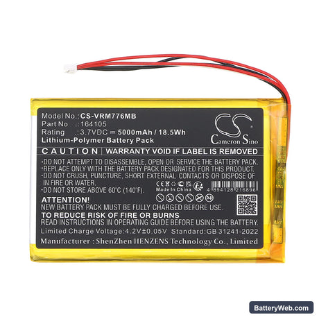 V Tech LF915 Replacement Battery, 3.7V, 5000mAh, Li-Polymer 3