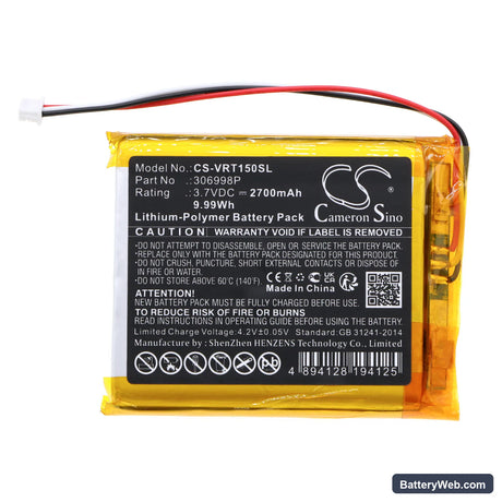 Voltcraft BS-1000T Replacement Battery, 3.7V, 2700mAh, Li-Polymer 3