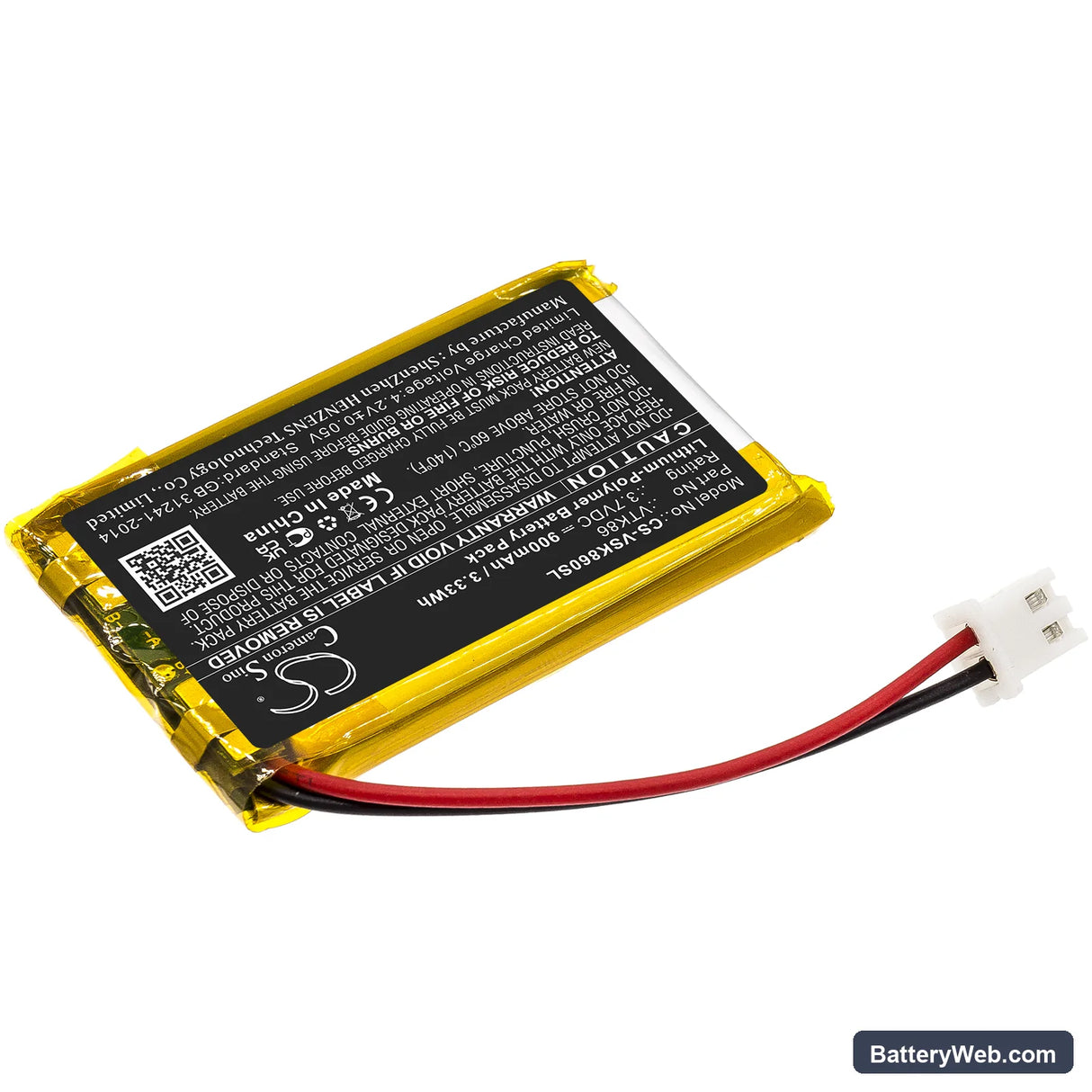 Velocitek Shift Replacement Battery, 3.7V, 900mAh, Li-Polymer 2